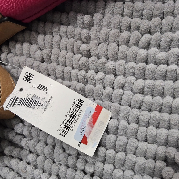 Giani Bernini Saffiano Pink and Tan Crossbody Bag - Picture 7 of 12